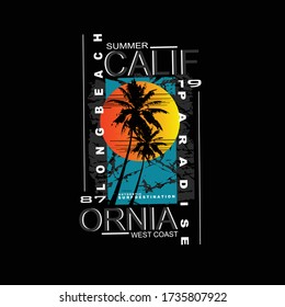 california beach images tee graphic t shirt print vector illustation design