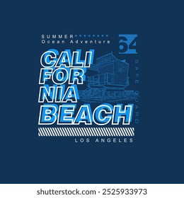 California Beach los angels safe guard summer typography t shirt design