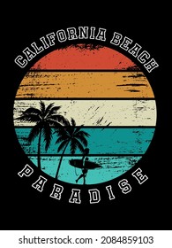 california beach paradise t shirt design