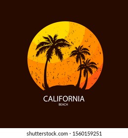 Tropical Palm Trees Island Silhouettes Sunset Stock Vector (Royalty ...