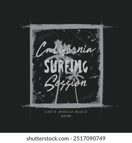 California Beach stylish t-shirt and apparel abstract design. Vector print, typography, poster