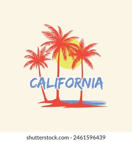 California beach , Vector de verano