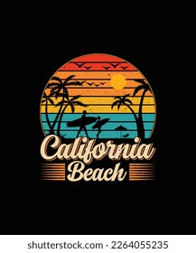 California beach, Summer Beach T-shirt Design