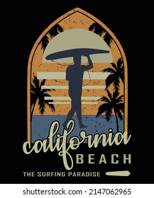California beach the surfing paradise