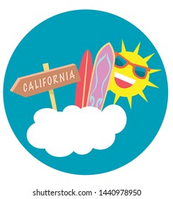 California Beach symbol vector illustration
