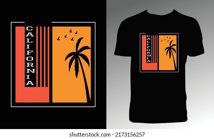 California Beach T Shirt Design. 