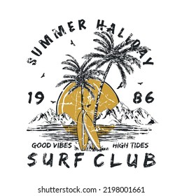 California beach text with palm trees vector illustrations. For t-shirt prints and other uses.