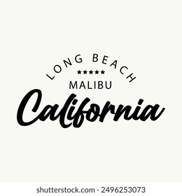 California beach text Vector illustrations. For t-shirt prints and other uses.