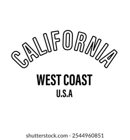 California beach text Vector illustrations. For t-shirt prints and other uses.