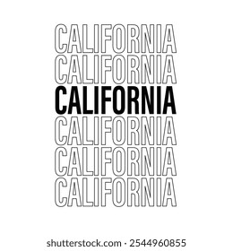 California beach text Vector illustrations. For t-shirt prints and other uses.