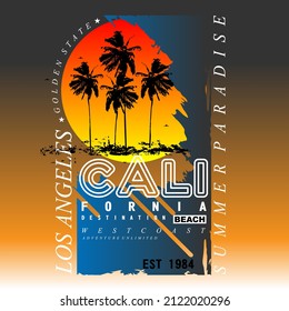  California Beach Text,lettering,images Nature Vector Illustration T Shirt Design For T Shirt,wallpaper And Others