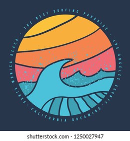 California beach typography, tee shirt graphics, vectors