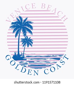 California beach typography, t-shirt graphics, vectors