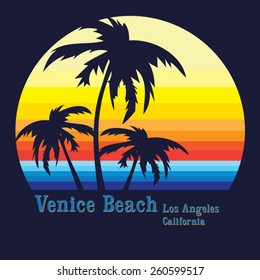 California beach typography, t-shirt graphics, vectors