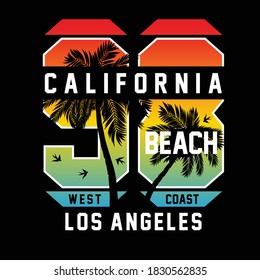 California Beach typography for t-shirt print , vector illustration