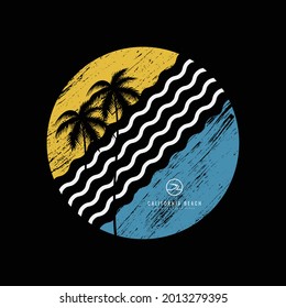 California Beach, Vector Illustration And Typography, Perfect For T-shirts, Hoodies, Prints Etc.