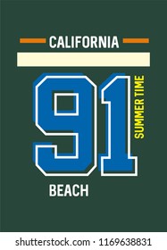 california beach,t-shirt design