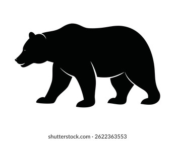 California Bear Black vector and illustration white silhouette for design
