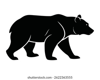 California Bear Black vector and illustration white silhouette for design