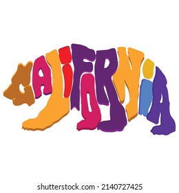 California tiene fondo creativo Font 2d Text Illustration  