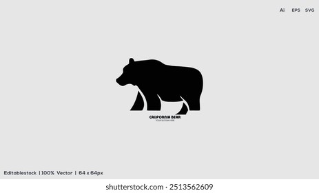 California bear logo design vector illustration