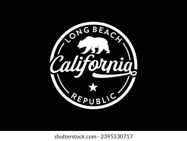 California bear republic logo classic vintage badge design