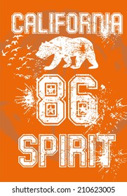 california bear and text vector art