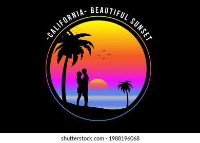 california beautiful sunset color yellow pink and blue