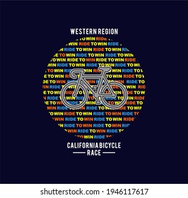 California Bicycle Rice graphic for t-shirt, vectors.