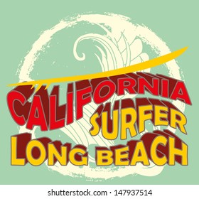 california big wave vector art