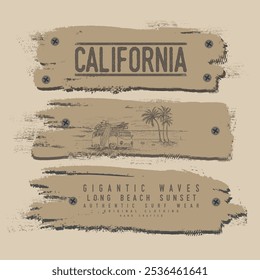 California Bikes Print - Camiseta de tipografía vintage de Palm Beach