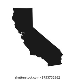California black map on white background