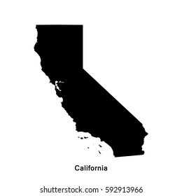 California black map,border with name of state