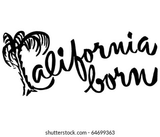 California Born - Ad Header - Retro Clipart