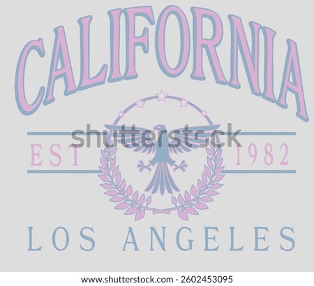 California Cali Eagle badge Varsity College The Hamptons Malibu California USA Trending Script Slogan Whreaf Graphic Tee t-shirt logo artwork typography tote badge emblem crest sun cali usa 