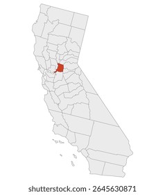 Califórnia com mapa da capital Sacramento. Mapa da Califórnia de Sacramento