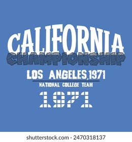 California championship typography slogan for t shirt printing, tee graphic design, vector illustration.