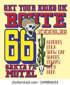 California chicago Route 66 graphic design vector art