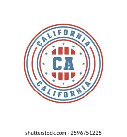 California circle stamp badge design
