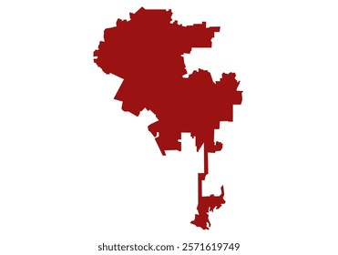 California City  Los Angeles Isolated Red Map