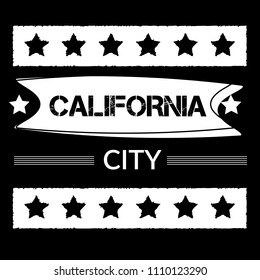 California city slogan,California city print in vector, t-shirt graphics, designed for tee print design. Vector illustration.