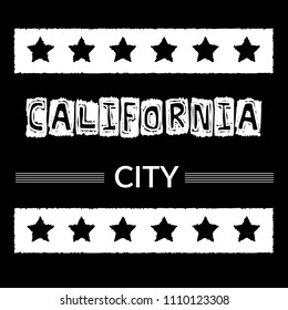 California city slogan,California city print in vector, t-shirt graphics, designed for tee print design. Vector illustration.