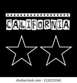 California city slogan,California city print in vector, t-shirt graphics, designed for tee print design. Vector illustration.