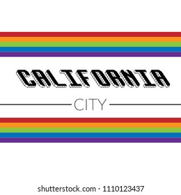California city slogan,California city print in vector, t-shirt graphics, designed for tee print design. Vector illustration.