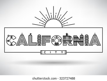 California City Typography Design with Building Letters
