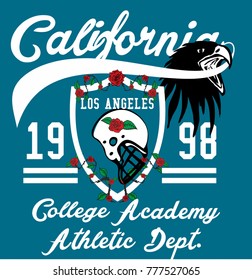 California College Academy Athletic Eagle style printing and embroidery graphic design vector artwork