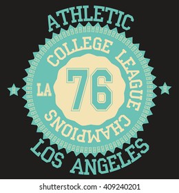 California College fashion design print for t-shirt.