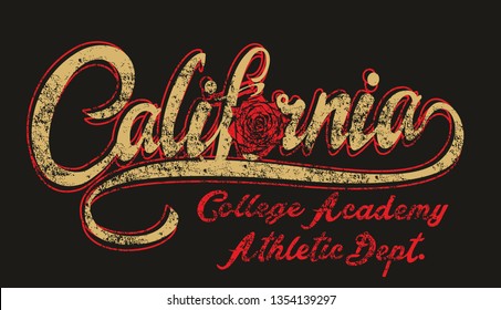 California College rose graphic design vector art