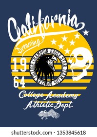 California college skull graphic desing vector art