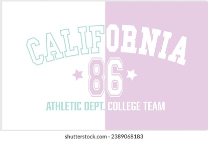 California college slogan vector illustration for t-shirt and other uses